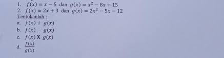 Maybe you would like to learn more about one of these? Matematikamateri Operasi Aljabar Pada Fungsi Brainly Co Id