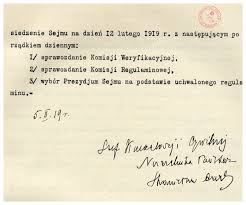 Prezydent andrzej duda zwoła pierwsze posiedzenie sejmu i senatu na 12 listopada. Pierwsze Posiedzenie Sejmu Ustawodawczego Z 1919 Roku