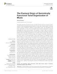 Pdf The Pastoral Origin Of Semiotically Functional Tonal Organization Of Music
