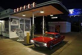 I am currently working on gas station. An Old Texaco Station In Koreatown Is Now A Drive Through Coffee Shop With Vintage Vibes Coffee Shop Cafe Shop Design Container Coffee Shop
