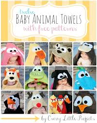 These hooded bath towels are made to look like dinosaurs, minions, animals and other childhood favorites. 12 Baby Animal Towel Tutorials U Create