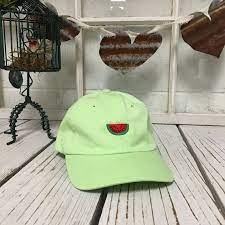 New Watermelon Embroidery Lime Green Baseball By Prfctolifestyle Watermelon Embroidery Green Baseball Cap Dad Hats