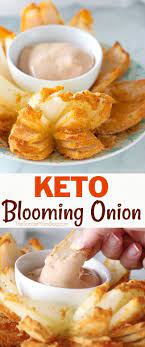 A Low Carb And Low Calorie Version Of The Steakhouse Classic This Keto Blooming Onion Is A Guilt Free I Low Carb Keto Keto Recipes Easy Low Carb Keto Recipes