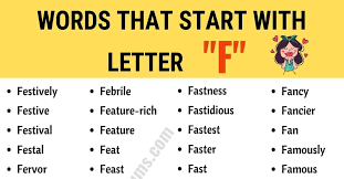 For some people work is an exciting opportunity to use their talents and skills to achieve great things. Words That Start With F List Of 420 Useful Words Starting With F Esl Forums