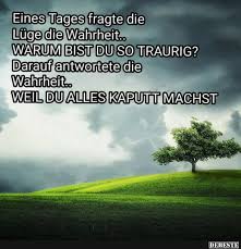 Eines Tages Fragte Die Lüge Die Wahrheit Lustige Bilder Sprüche