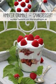 Himbeer Crumble Sommerliches Veganes Sahnedessert Dessert Himbeeren Einfacher Nachtisch