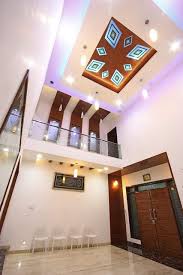 View Of Double Height False In The Living Room False Ceiling Design False Ceiling Ceiling Design