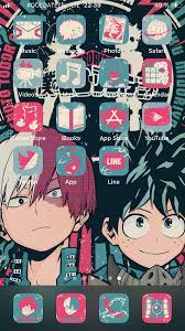 Ios14 Anime App Icons Aesthetic My Hero Academia Iphone Home Screen Theme Ios 14 App Cover Anime Wallpaper Phone Anime Wallpaper Iphone Cute