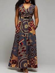 Ericdress Womens Ericdress Ericdress African Fashion Floor Length Round Neck Casual Dress Adorewe Com African Print Fashion Dresses African Dresses For Women African Print Dresses