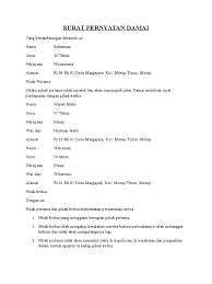Check spelling or type a new query. Contoh Surat Perjanjian Damai Perkelahian Masnurul