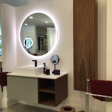 Diffusion Led Vanity Mirror 36 Glass Glass Round Modern Wall Mount Lights Around Mirror Mirror Living Room Decor Apartment