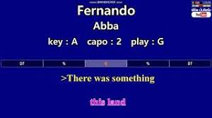 Fernando Abba Karaoke Easy Guitar Chords Key A Capo 2 À¹à¸¥ À¸ G Youtube Play fernando chords using simple video lessons. youtube
