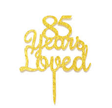 Looking for 75th birthday party decorations? Qttier 85 Years Loved Cake Topper Happy 85th Birthday Anniversary Party Decoration Premium Quality Acrylic Gold