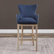 Uttermost Barton Denim Blue Bar Stool Blue Bar Stools Home Bar Furniture Bar Furniture