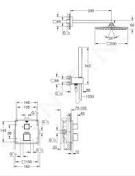 Kopfbrause rainshower allure 230 mit duscharm. Grohe Grohtherm Cube Duschsaule Rainshower Allure 230 Mit Thermostatarmatur Unterputz Verchromt 34741000 Sanitino At