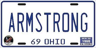 Neil Armstrong NASA Apollo 11 astronaut Moon landing Ohio 1969 License  plate | eBay