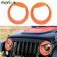 Find everything from jeep hard tops to seat covers, tire covers, floor mats and all your popular and hard to find jeep accessories for jeep wrangler, liberty, grand cherokee, commander, compass, patriot and cherokee vehicles. Marloo For Jeep Accessories Wrangler Bezels Front Light Headlight Angry Bird Style Trim Cover Pair Orange Car Light Accessories Aliexpress