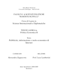 Mancanza di corsi in lingua inglese, limitata attinenza alle novità del mondo del lavoro e poca. Alma Mater Studiorum Universita Di Bologna Sede Di Forli Facolta Di Scienze Politiche Roberto Ruffilli Corso Di Laurea In Scienze Internazionali E Diplomatiche Tesi Di Laurea In Politica Economica Ii Titolo