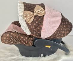 Designer Infant Car Seat Covers Lv Inspired Baby Car Seat Covers With Bling Bling Sequin Big Bows With Designe Baby Car Seats Infant Car Seat Cover Car Seats
