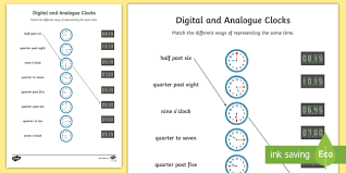 Digital And Analogue Clocks Worksheet Teacher Made