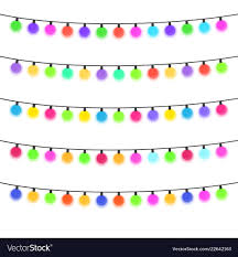Five Garlands With Multi Colored Light Bulbs Vector Image