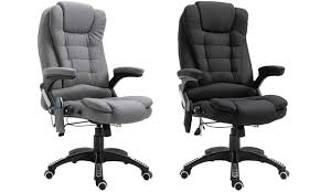 This executive heated massage office chair from homcom combines traditional style and ergonomic functions including massage and heating features to soothe aching muscles. Vinsetto Seven Point Heated Massage Office Chair