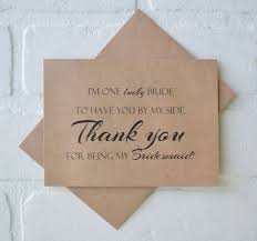 Thank You For Being My Bridesmaid I M A Lucky Bride Youre Etsy In 2020 Bridesmaid Thank You Cards Be My Bridesmaid Bridesmaid Cards