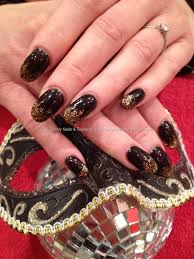 Acrylic Nails With Black Shadow Gelish Gel Polish With Crystal Nails Gold Gel Fade Nail Art Excuse Me Ma Am You Have Gel Toe Nails Faded Nails Crystal Nails