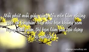 Làm việc cùng người làng nhàng, bạn sẽ mãi làng nhàng; Má»—i Phut Má»—i Giay CÅ©ng Ä'á»u Nen Lam Nhá»¯ng Viá»‡c Co Y NghÄ©a Náº¿u NhÆ° Báº¡n
