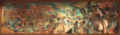 Tripantü mew kiñe waranka kechu pataka kechu mari küla, veimu konün chi kewan, veimu bey cacique teivüi pu winka veimuechimu pu. Mural La Batalla De Tucapel Obra De Eliseo Sau Navarre Flickr