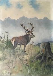 Check spelling or type a new query. Georg Maria Berger Original Antique Elk Oil Painting By Etsy Painting Wildlife Art Etsy Art