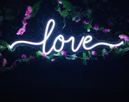 Custom neon sign | led light up signs | room decor aesthetic | wall . Neon Love Sign Etsy