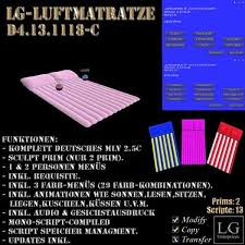Finden sie die passende primo line matratze für ihren schlaftyp. Second Life Marketplace Luft Matratze 2er