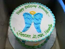 Skipping on getting a cake is okay too. Memorial Birthday Cake Happy Heavenly Birthday Cake Designs Birthday Baby Birthday Cakes