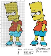 bart simpson the simpsons character free cross stitch