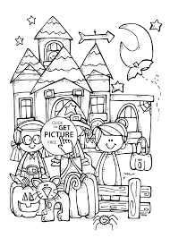 School's out for summer, so keep kids of all ages busy with summer coloring sheets. Funny Kids And Halloween Coloring Page For Kids Printable Free Coloring Home