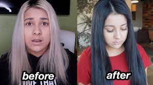 To dye your hair a super bright trendy color like pink or blue, first you have to bleach it (see above). I Dyed My Hair Black My Hair Is Ruined Youtube