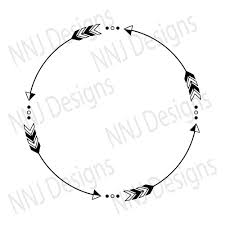 Download Circle Arrow Wreath Svg Round Monogram Frame Silhouette Cricut Etsy In 2021 Circle Arrow Round Monogram Frame Monogram Frame