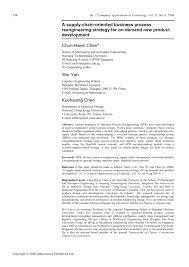 Pdf A Supply Chain Oriented Business Process Reengineering Strategy For On Demand New Product Development
