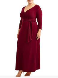 Ella Samani Womens Plus Size 3 4 Sleeve Classic Wrap Dress