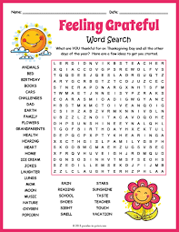 What Are You Thankful For On Thanksgiving Day And All The Other Days Of The Year Our Gratitude Word Word Puzzles For Kids Kids Word Search Thanksgiving Words