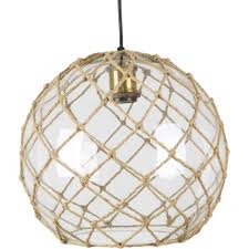 Suspension Classique Chic Verre Transparent Corde Boudet Ivy 1 Lumiere S D 31 Plafonnier Transparent
