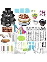 243pcs Set Cake Decorating Supplies Pieces Kit Baking Tools Rotating Turntable Ebay Cake Decorating Kits Cake Decorating Supplies Cake Decorating Set
