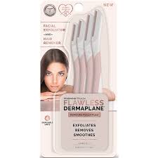 This method, typically performed by an esthetician or a dermatologist, uses a surgical blade to scrape away dead surface cells and vellus hair. Flawless By Finishing Touch Flawless Dermaplane Facial Exfoliator And Hair Remover Ulta Beauty