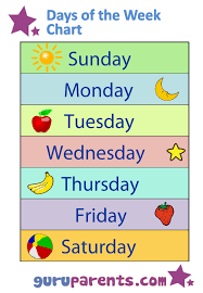Days Of The Week Chart Free Printables Preschool Charts