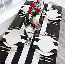 Black And White Farmhouse Table Runner 17 95 Farmhouse Cotton Table Runner Placemat Dresser Scarf Coffee Table Runner In Black In 2020 Coffee Table Runner Farmhouse Table Runners Table Runners