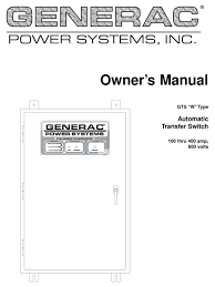 It shows the components of the circuit as simplified forms, and also the power and signal links in between the gadgets. Generac Power Systems Gts W Owner S Manual Pdf Download Manualslib