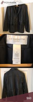 Vintage Liz Claiborne 100 Leather Jacket Blazer In 2020 Liz Claiborne Claiborne Blazer Jacket