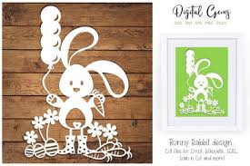 Download Bunny Rabbit Paper Cut Design Graphic By Digital Gems Creative Fabrica PSD Mockup Templates