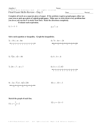 Algebra 2 2020 kuta software llc. Infinite Algebra 1 Final Exam Skills Review Day 2